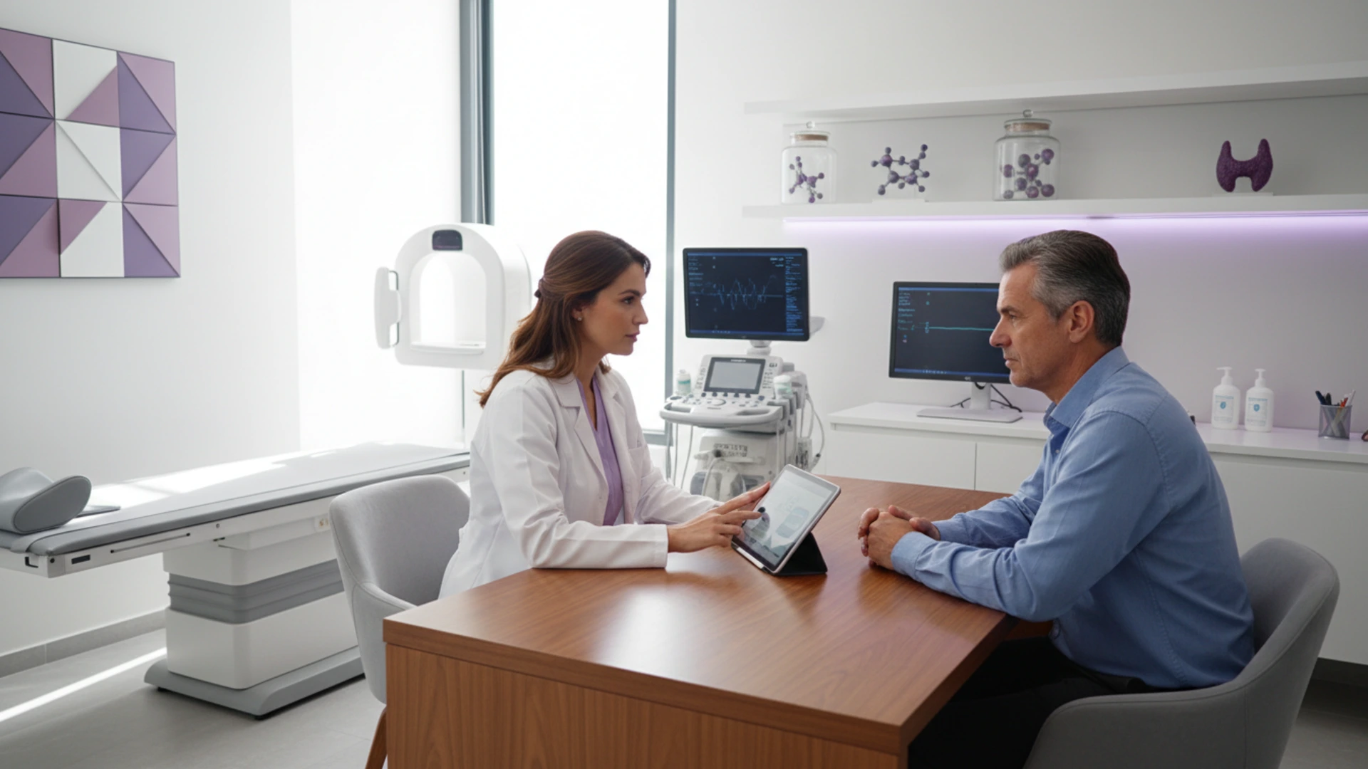 Consultație de endocrinologie într-o clinică modernă